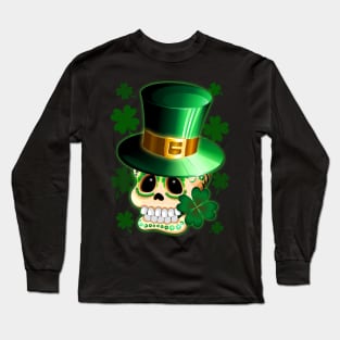 St Patrick Skull Cartoon Long Sleeve T-Shirt